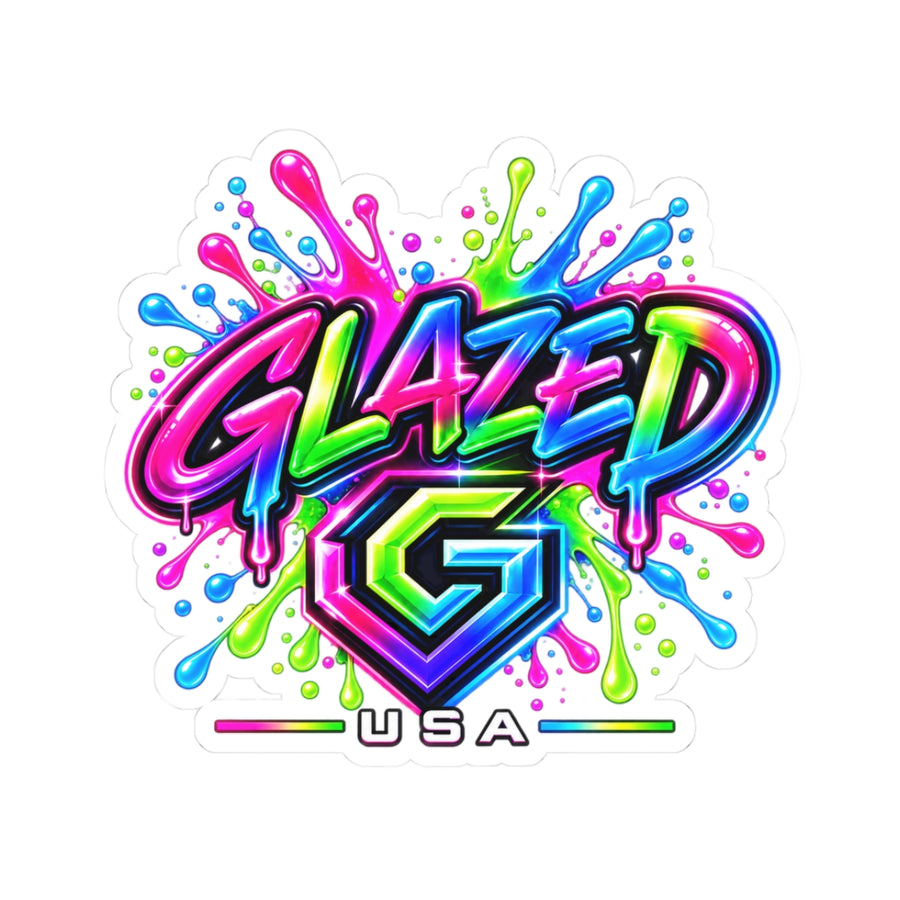 Glazed USA Cut Out Logo Sticker